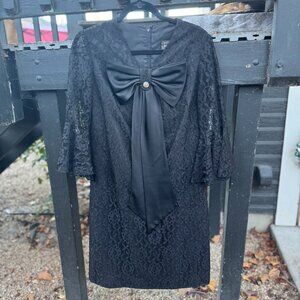 Vintage 1960s Black Lace Cocktail Dress